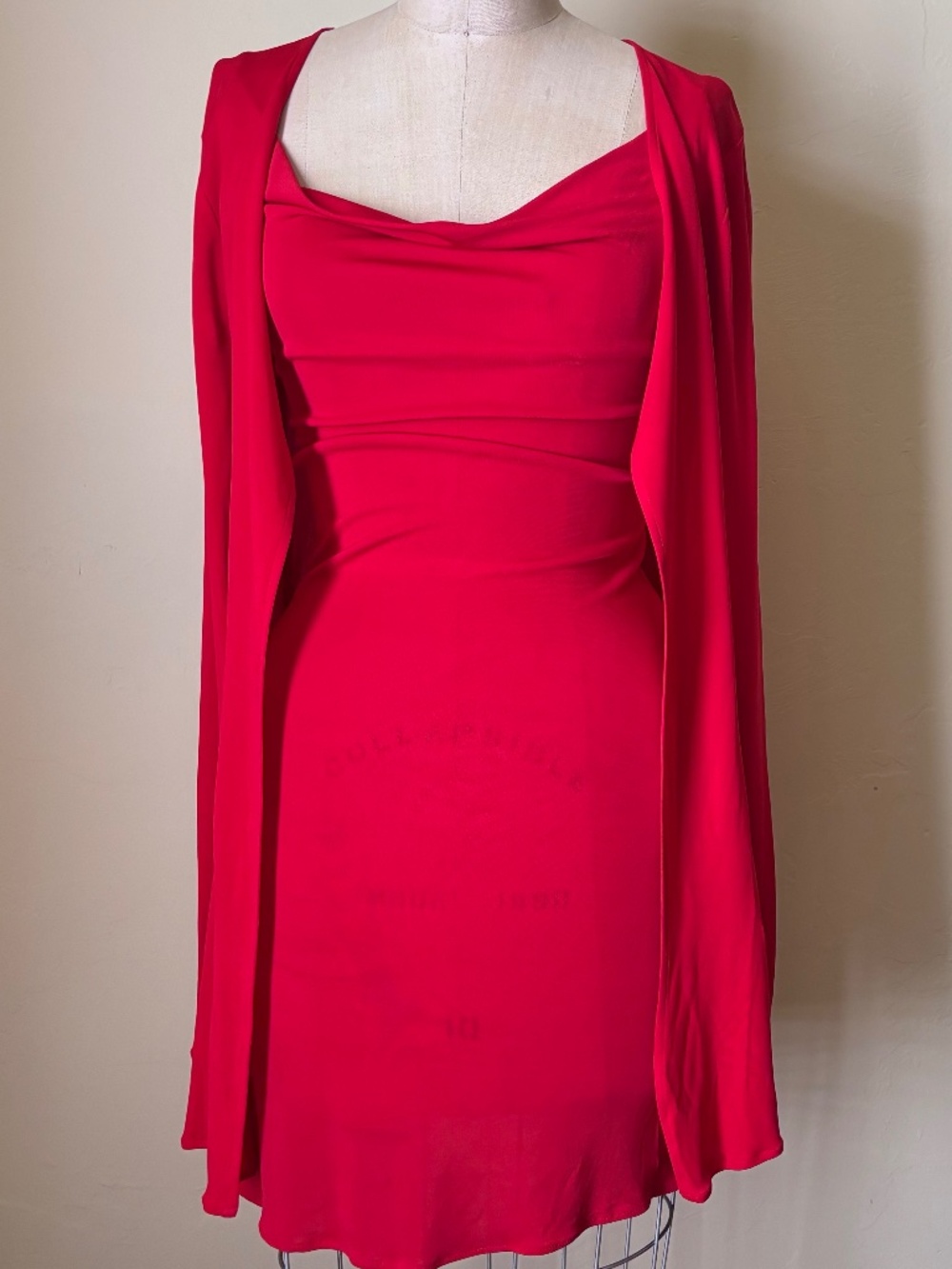 YIGAL AZROUEL / 100% Rayon / Cowl Neck Mini Dress Cardigan Set / 1 XS Bodycon